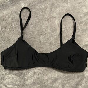 Aerie Black Scoop Neck Bikini Top Size Small
